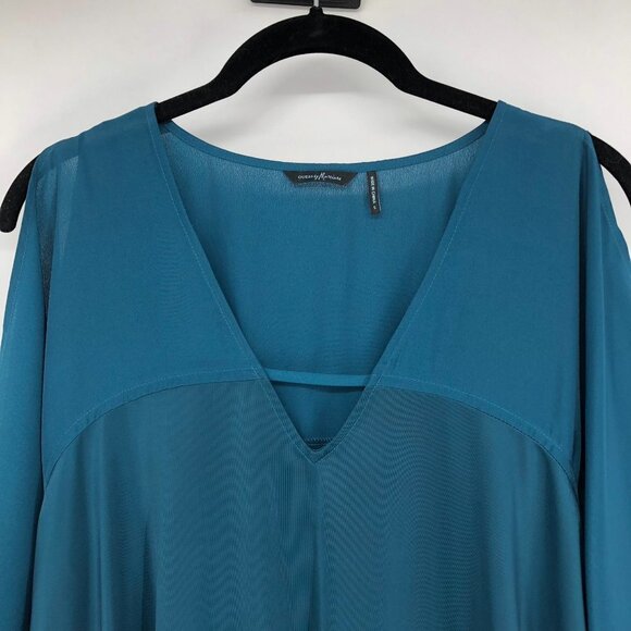 Guess by Marciano NWT Teal VNeck Drop Shoulder Mid Sleeve Oversized Tunic S - Picture 4 of 14